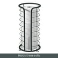 thumbnail image 4 of mDesign Metal Toilet Paper Holder - Freestanding 3 Roll Reserve - Matte Black, 4 of 8