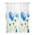 thumbnail image 2 of Spring Floral Outdoor Curtains for Patio, Blue Yellow Poppy Watercolor Flowers Waterproof Weatherproof Outside Privacy Curtains Outdoor Drapes for Porch Pergola Gazebo 54x84 Inch, 2 Panel, 2 of 9