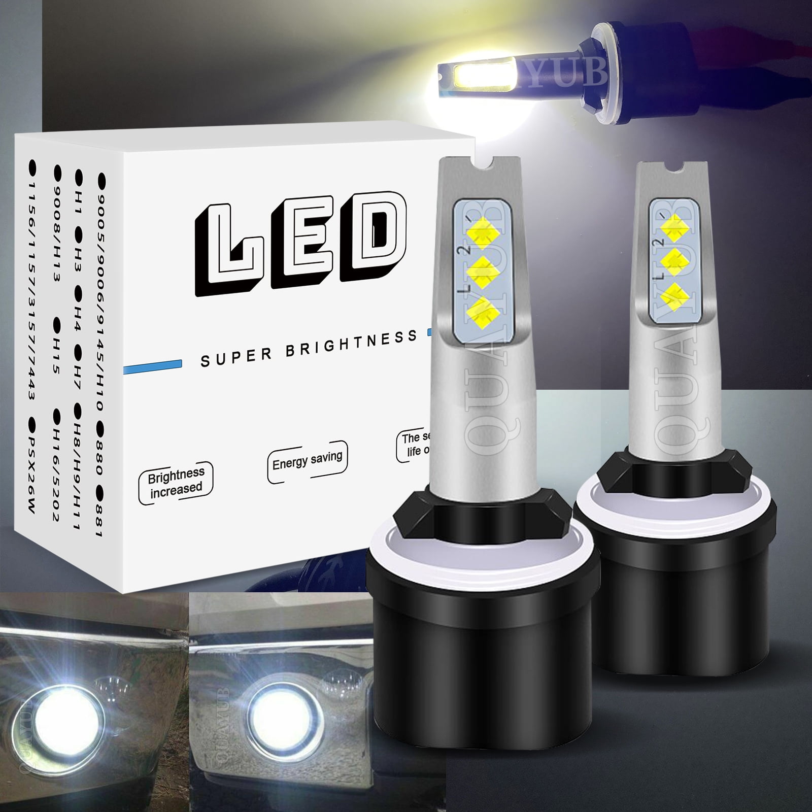 H4 LED Headlight Bulbs with Internal Driver - Fanless - 6500K - 4,400  Lumens/Set