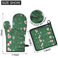 thumbnail image 6 of Green Christmas Pattern Kitchen Oven Mitt and Pot Holder Sets 4 Pcs for Baking, Cooking and Grilling, Heat Resistant Up To 392 °F, 6 of 7