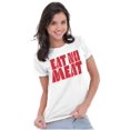 thumbnail image 3 of No Meat Vegetarian Vegan Cute Veggie Womens Slim Fit Graphic Tee Brisco Brands X, 3 of 5