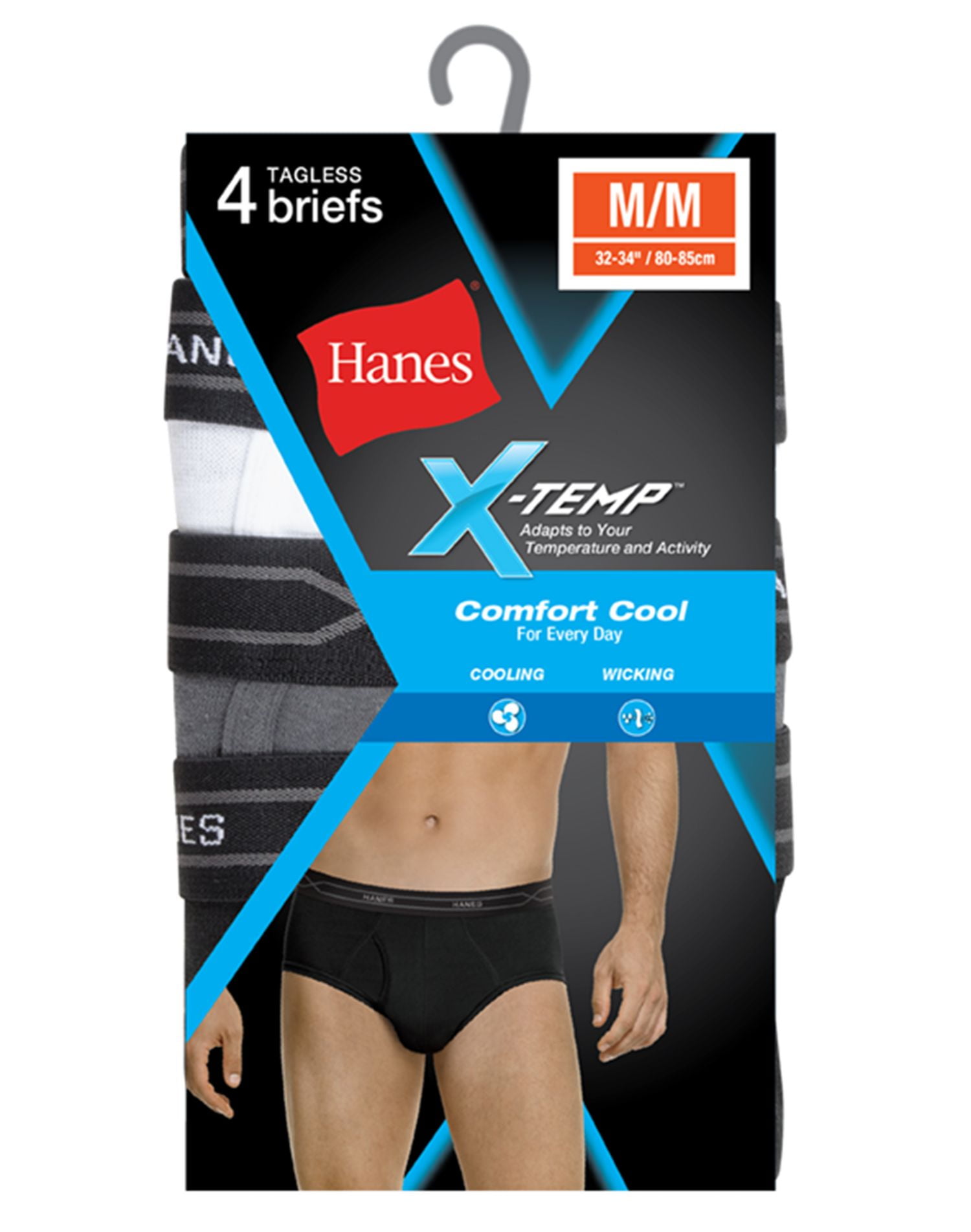 Big Men's FreshIQ X-Temp Stretch Dyed Tagless Brief 4-Pack, 2XL