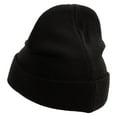 thumbnail image 2 of Artistic Letter F Embroidered Big Size Acrylic Long Beanie - Black XL-3XL, 2 of 5