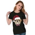 thumbnail image 4 of Cute Santa Pug Bulldog Christmas Womens Slim Fit Graphic Tee Brisco Brands S, 4 of 5