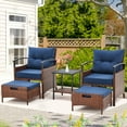 thumbnail image 7 of AVAWING 5PCS Outdoor Rattan Furniture Set, Patio Wicker Conversation Bistro Set for 2 People, Blue, 7 of 7