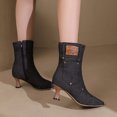 thumbnail image 3 of dmqupv Cowboy Western Stitched Boots Women Cowgirl Boots Pointy Toe Knee High Boots for Women Ankle Booties Black Size 42, 3 of 5