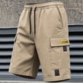 thumbnail image 4 of Mens Hiking 7" Cargo Pants Multi-Pockets Elastic Drawstring Waist Outdoor Climbing Shorts Fathers Gifts, 4 of 4