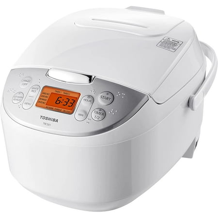 

LATSKGN Rice Cooker 6 Cups Uncooked (3L) with Fuzzy Logic and One-Touch Cooking White