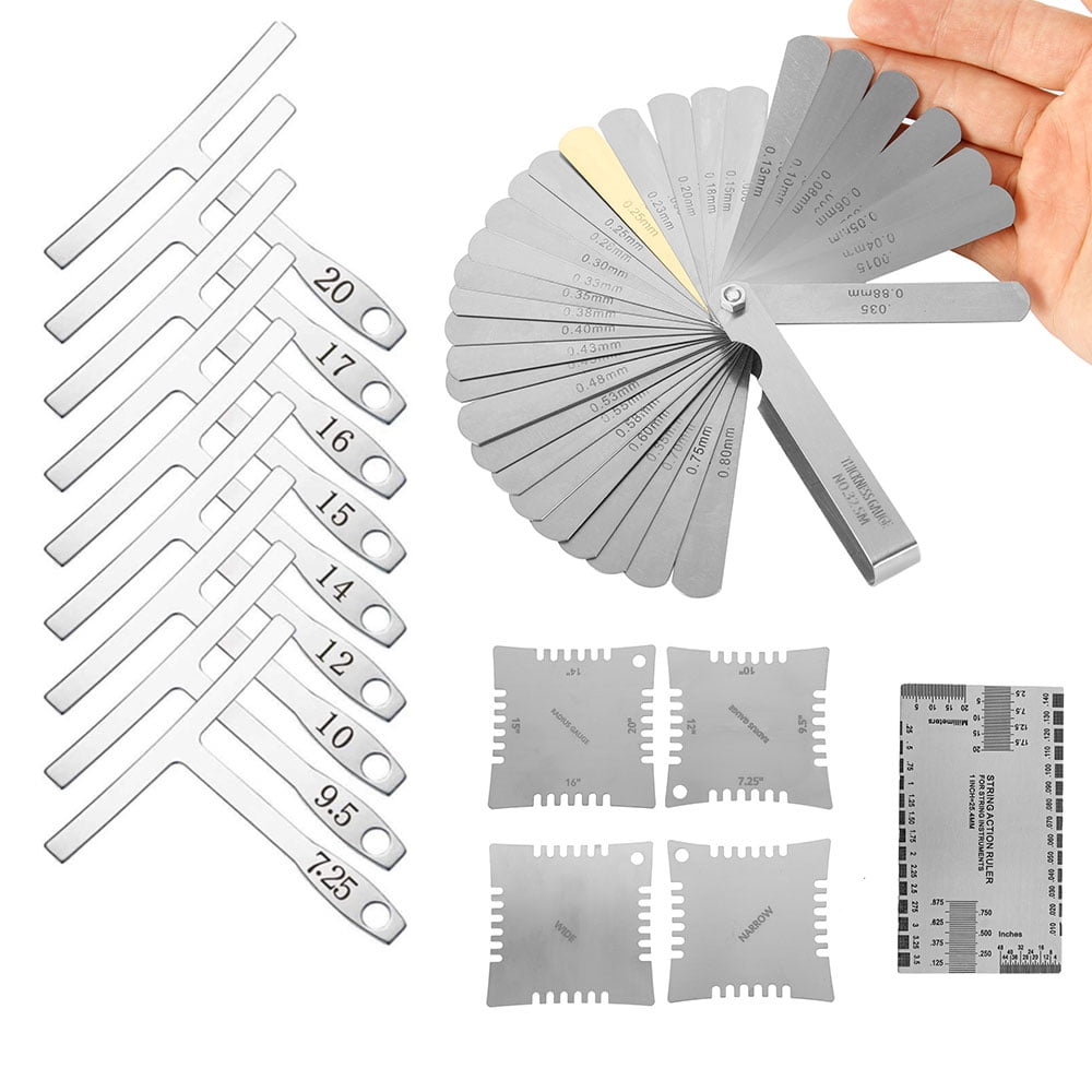 tooloflife 15Pcs Guitar Gauge Set Miniature String Rulers Foldable ...