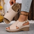 thumbnail image 4 of Rokment Womens Orthotic Platform Wedges Gladiator Sandals Summer Fashion Casual Leather Open Toe Arch Support High Heels Slingback Dressy Sandals with Adjustable Straps D Size 7, 4 of 7