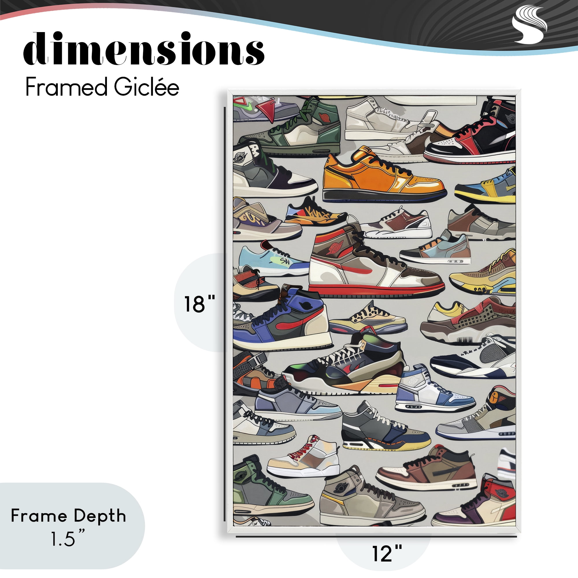 Stupell Industries Shoe Time Urban Styles White Framed Giclee Art, design by Ray Powers
