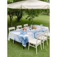 thumbnail image 5 of 60x120 Inch Outdoor Tablecloth with Umbrella Hole Zipper Rectangle Marble Blue Rectangular Tablecloths Outside Waterproof Abstract Modern Minimalist Solid Ombre Patio Table Cover for Picnic Party, 5 of 8