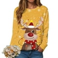 thumbnail image 2 of TTUHYWXI 2025 Womens Ugly Christmas Sweatshirt Funny Cute Xmas Tree Reindeer Snowman Tops Long Sleeve Crewneck Sweater (Yellow, XXL), 2 of 5