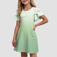 thumbnail image 2 of Wxirdiow Robes pour Filles Robe Maxi à Manches Courtes Décontractée Vacances Robe d'Été pour Tout-Petites Filles Verte Taille, 7-8 Ans, 2 of 6