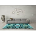 thumbnail image 3 of Ahgly Company Indoor Rectangle Abstract Light Blue Modern Area Rugs, 7' x 9', 3 of 4