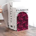 thumbnail image 6 of Zufioo Burgundy Tie Dye Print Wooden Bookends, Metal Bookshelf Non-slip Bookends, Home Furnishings Suitable for Bookcases Offices, 6 of 8