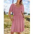 thumbnail image 2 of Vestido ZESICA para mujer, verano 2025, casual, manga ondulada, rosa, 2 of 6