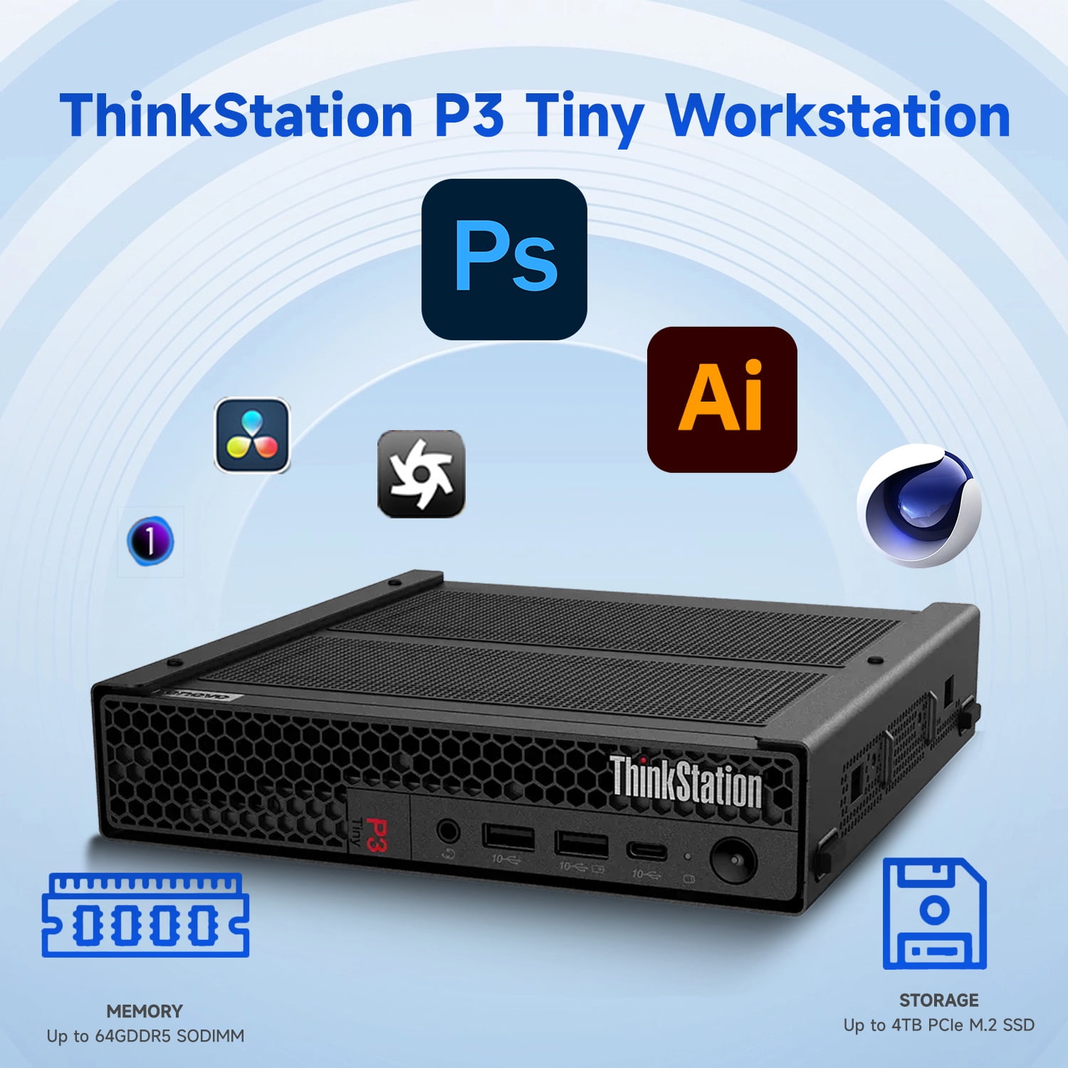 Lenovo ThinkStation P3 Tiny Workstation for Business, Intel
