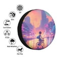 thumbnail image 6 of DouZhe Waterproof Spare Tire Cover, Fantasy Riding Bicycle Girl Prints Adjustable Wheel Covers Fit for Jeep Trailer RV SUV Car, 15 inch, 6 of 7