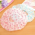 thumbnail image 1 of opvise Lovely Dots Thickened Waterproof Transparent Shower Cap Bathroom Bathing Hat, 1 of 7
