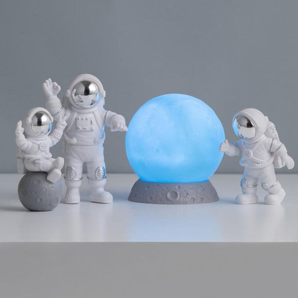 4 piezas lindo modelo de estatua de astrouti adorno creativo pequeña sala estatuilla de astrouti estantería decoración para hogar ños colecciones de plateado Colco Figura estatua de astronauta