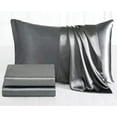 thumbnail image 5 of Luxury Satin Sheets Set Twin Size Gray, 3-Piece Bedding Sets with Deep Pockets - Soft and Smooth Satin Bed Sheets for Ultra Comfort and Elegance, 5 of 5