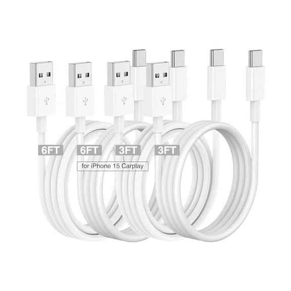 Car Carplay Cable for iPhone 16 15 Pro/Pro Max/Plus,3FT 6FT USB A to USB C Fast Charging Cord for iPhone 16 15 Samsung Galaxy S25 S24 Ultra Charger,Car Charger Adapter Accessories for Women Men