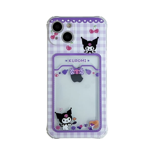 Funda transparente con patrón de Hello Kitty para iPhone, carcasa suave de TPU con ranura para tarjeta y soporte de bolsillo para modelos 7, 8, 14 Plus, 13, 12, 11 Pro Max, X, XR, XS Max Fivean unisex