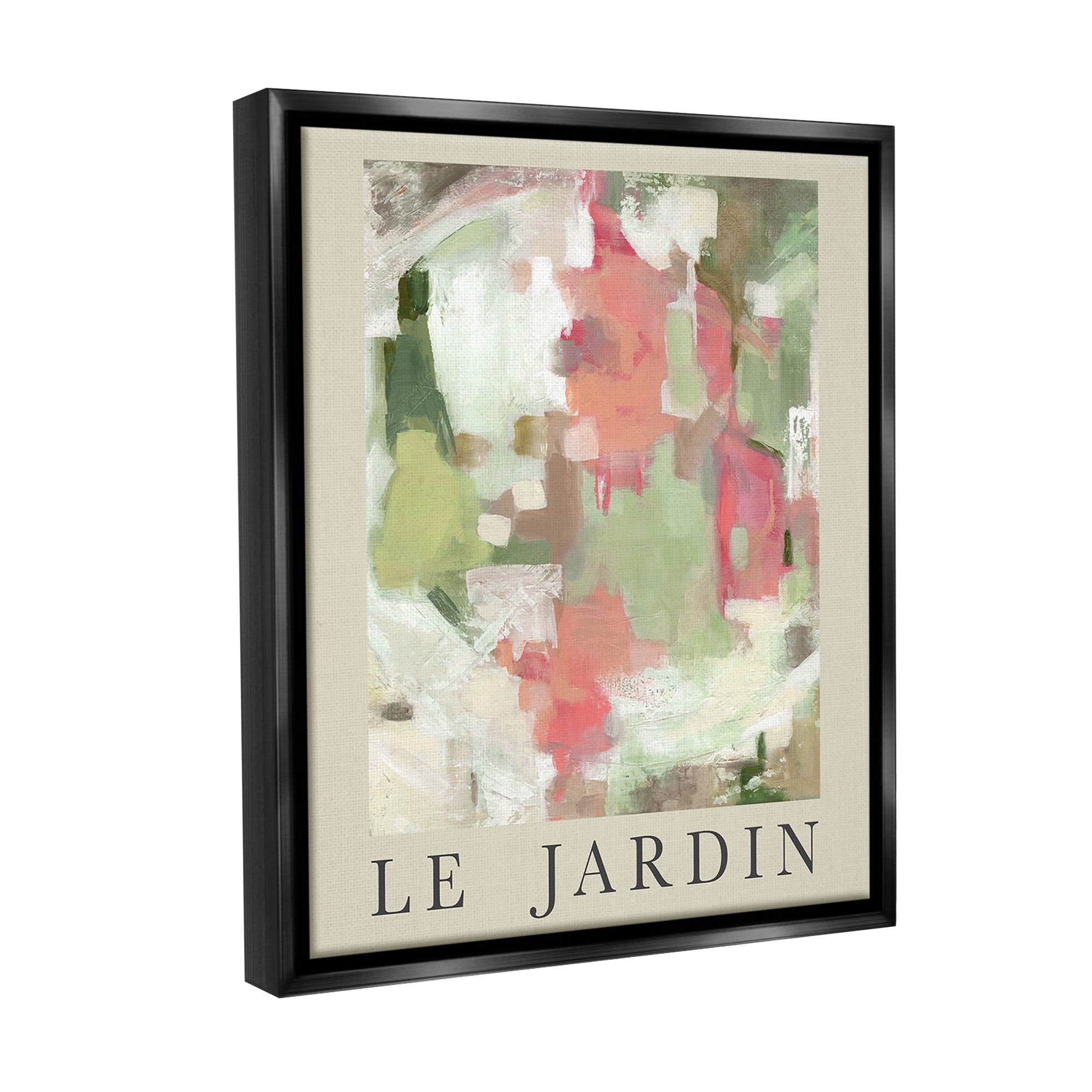 Stupell Industries Abstract Garden Painting Abstract Painting Black Floater Framed Canvas Art Print Wall Art, 17 x 21