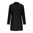 thumbnail image 5 of Womens Trench Coat Sevevn Winter Coat for Women Stand Collar Single Breasted Pea Coat Mid-Long Outwear with Pocket, 5 of 9