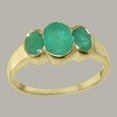 thumbnail image 2 of LBG British Made 14k Yellow Gold Real Genuine Emerald Womens Promise Ring - 33 size options - Size 8.25, 2 of 6