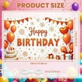 thumbnail image 2 of Orange Balloons Banner Gold Stars Birthday Party Display Firework Design Cake Elements Party Backdrop for Birthday Party Indoor Decoration Photo Shoot, 2 of 9
