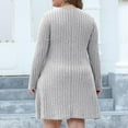 thumbnail image 3 of Lovskoo 2024 Sweater Dress for Women Casual V-Neck Woolen Dress with Waistband Slim Large Size Dress Gray, 3 of 4