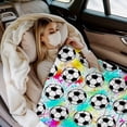 thumbnail image 4 of Soccer Gifts Blanket Throw Stuff Accessories Plush Cozy Soft Flannel Bedding Soccer Blankets Gifts for Women Men Adults Men Sofa Couch Bed Room Decor 50"X40", 4 of 7