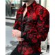 thumbnail image 1 of Camisas de lujo de moda para hombre, camisa de un solo pecho, blusas casuales de manga larga con estampado turbulento morado, ropa para hombre, cárdigan hawaiano, 1 of 6
