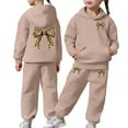 thumbnail image 3 of Boys Tracksuit Sets Size 8 Bow Graphic Sweatshirt and Pants Warm Up Suit Loose Fit Hoodie Sets 2 Pieces Sweatsuits for Boys Back To School Clothes, 3 of 7