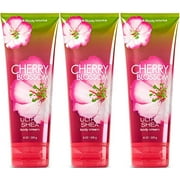 Bath Body Works Cherry Blossom Triple Moisture Body Cream 8 Oz Lot de 3