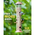 thumbnail image 3 of TEMOGU-Metal Bird Feeders Brushed Copper Wild Bird Feeder for Outdoors Hanging All Metal Brushed Copper Finishing 14 Inch 6 Port(Seed is not Included), 3 of 4