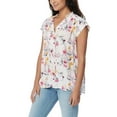 thumbnail image 2 of Buffalo Ladies' Flutter Sleeve Floral Top Split Neckline Tie Closure Size: L, Color: Floral Cascade, 2 of 4