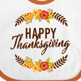 thumbnail image 4 of Inktastic Happy Thanksgiving with Fall Floral Boys or Girls Baby Bib, 4 of 4