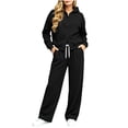 thumbnail image 2 of successthop Sweatsuits Women 2 Piece Outfit Matching Workout Lounge Sets Long Sleeve Hoodie Pocketed Sweatpant, 2 of 6