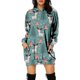 thumbnail image 1 of Vestido corto de sudadera con capucha y bolsillos con estampado navideño para mujer informal a la moda Pompotops  hdfakjf938, 1 of 4
