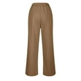 thumbnail image 4 of qolati Womens Wide Leg Sweatpants Baggy Lightweight High Waisted Workout Pants Casual Comfy Lounge Pants Trousers with Pockets 2024 Khaki S 4, 4 of 5