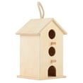 thumbnail image 3 of Nidos colgantes de madera para pájaros, casa de cría, caja de descanso, suministros para exteriores, jardín para loros., 3 of 14