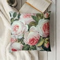 thumbnail image 3 of Pink Square Throw Pillow Cover Elegant Soft Velvet Pillow Covers Rose Pattern Printed Euro Decorative Cushion Cover for Sofa Bed Chair Holiday Party Pink Rose), 3 of 5