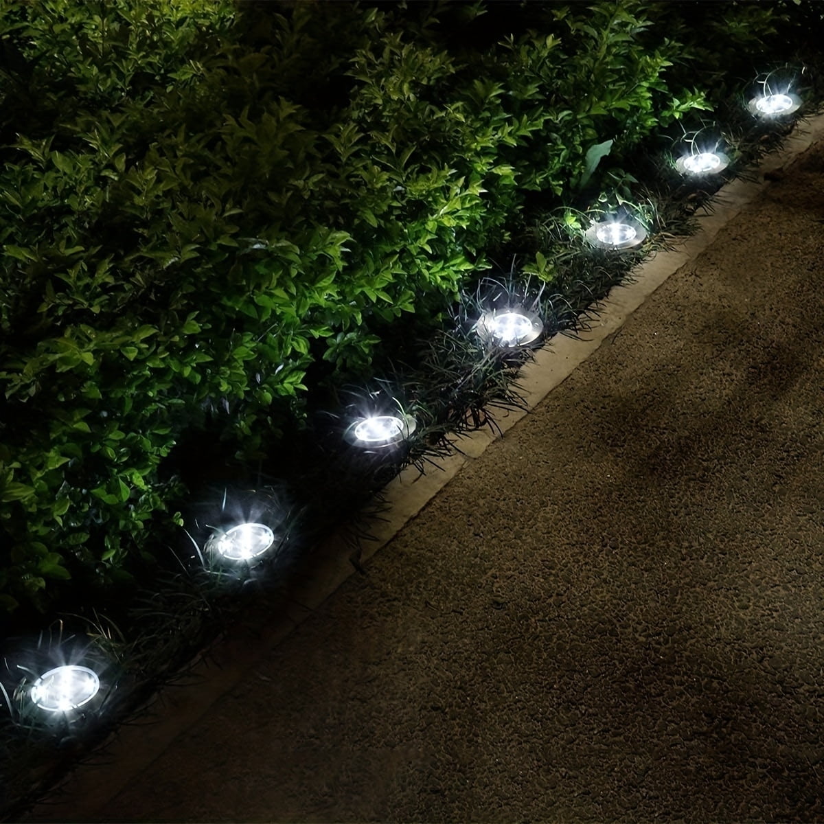 HOODINK 18 Pack Solar Ground Lights, Outdoor Lights Solar Powered Waterproof, Solar Pathway Lights for Garden Yard Patio Driveway Walkway