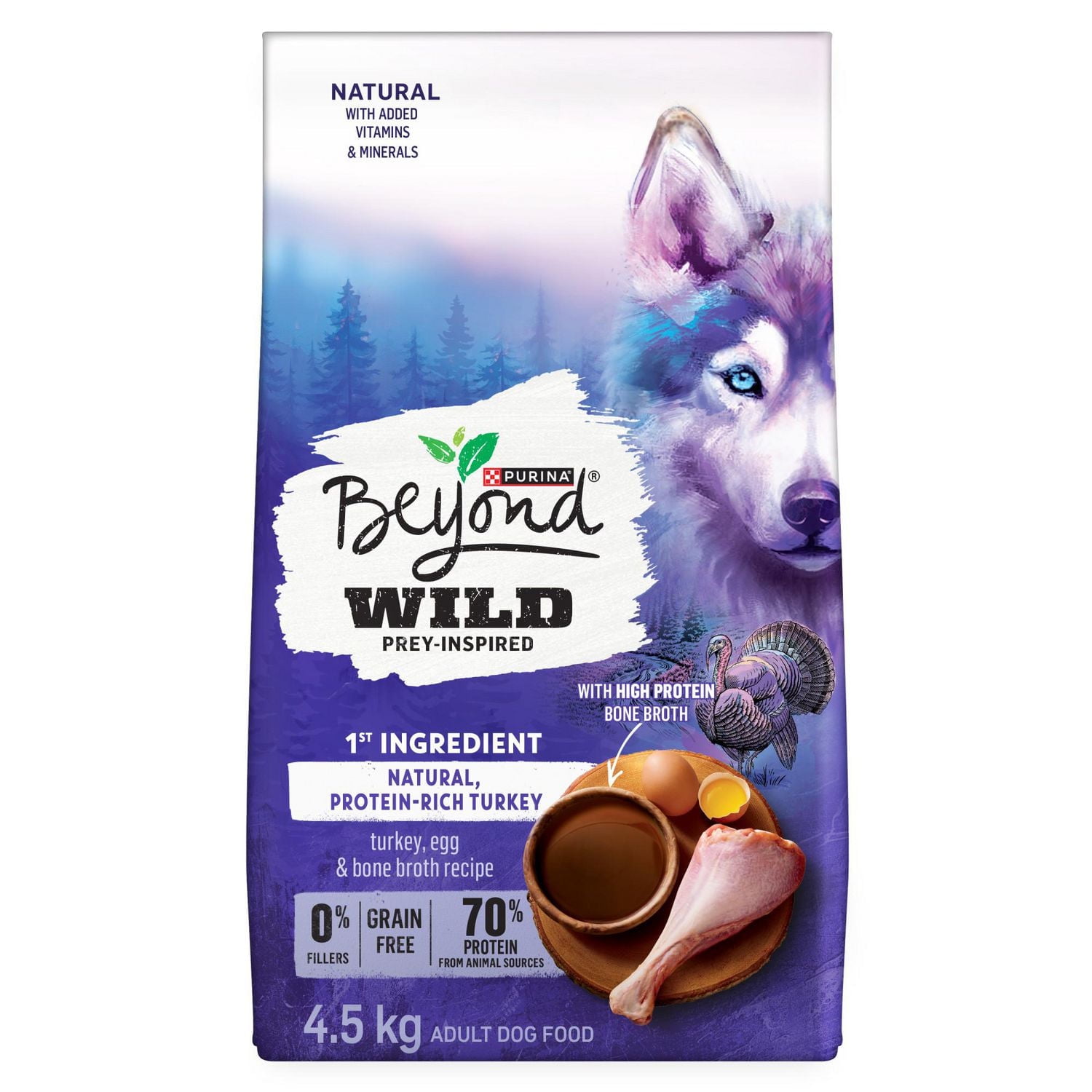 Beyond Wild Recette De Dinde, D'Œufs Et De Bouillon D'Os, Nourriture Sèche pour Chiens 1.36-4.5 kg