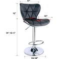 thumbnail image 4 of HOMEKOKO Shell Back Adjustable Swivel Bar Stools, PU Leather Padded with Back, 1 Chair (Black), 4 of 5