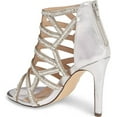 thumbnail image 4 of LAUREN LORRAINE Rae Rhinestone Caged Evening Dress Prom Wedding Pumps Sandals (Silver, 10), 4 of 6
