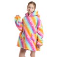thumbnail image 1 of Wearable Blanket Hoodie, with Hood Pocket and Sleeves, Soft Warm Hooded Blanket for Kids, One Size Fits All, 1 of 5